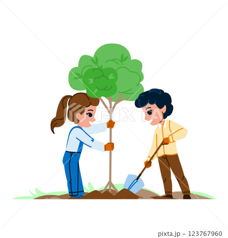 environment planting tree kid vector 123767960