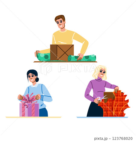 tape wrapping gifts vector 123768020