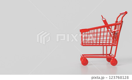 The Red Shopping cart for Business concept 3d Rendering. 123768128