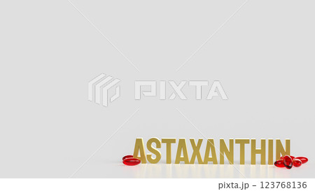 The Astaxanthin text for medical or Health concept 3d Rendering. 123768136
