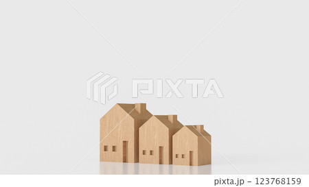 The Wood tree House  for property or real estate  concept 3d Rendering. 123768159