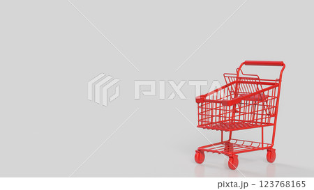 The Red Shopping cart for Business concept 3d Rendering. 123768165