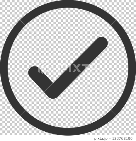 簡單的單色線繪製複選標記向量圖標 簡單的單色線繪製複選標記向量圖標 123768190