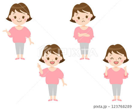 女性　かわいい　おしゃれ　ピンク　全身　動画　ポーズ 123768289