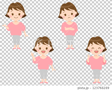 女性　かわいい　おしゃれ　ピンク　全身　動画　ポーズ 123768289