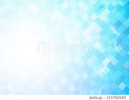 斜め格子柄の青色背景 123768589