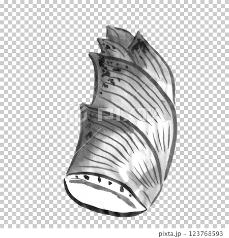 Bamboo shoot monochrome illustration Bamboo shoot monochrome illustration 123768593