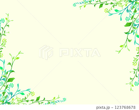 手描き植物のシンプルナチュラルなフレーム型背景 手描き植物のシンプルナチュラルなフレーム型背景 123768678