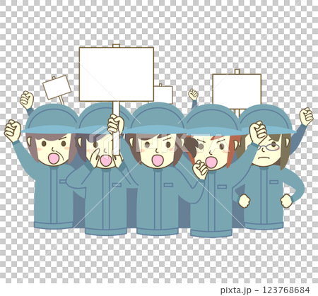 抗議する女性作業員団体 123768684