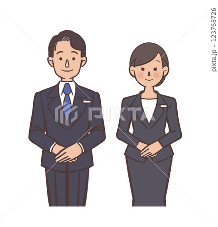 スーツ姿の若い男女 スーツ姿の若い男女 123768726