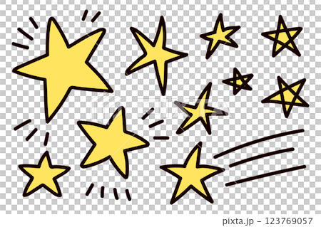 手繪星星插畫集 123769057