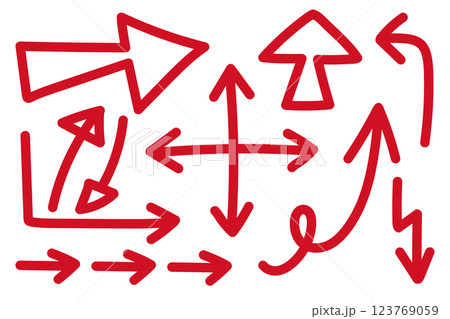 手描きの矢印セット 123769059