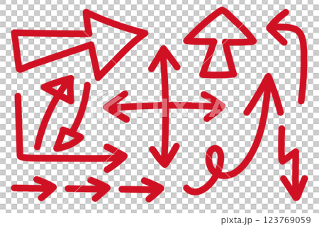手描きの矢印セット 123769059