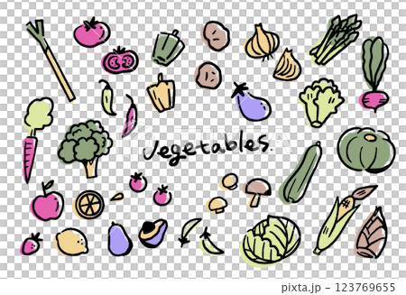 Hand-drawn vegetable illustration set 02 123769655