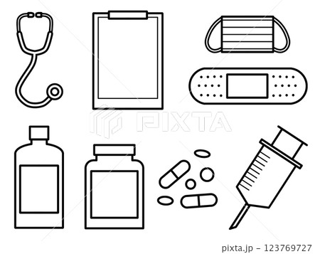 医療用品と医薬品の素材セット A 医療用品と医薬品の素材セット A 123769727