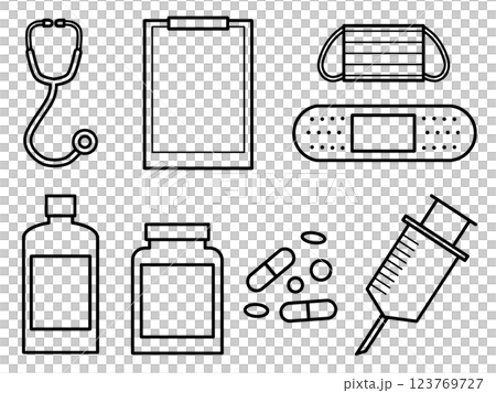 医療用品と医薬品の素材セット A 医療用品と医薬品の素材セット A 123769727