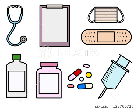 医療用品と医薬品の素材セット　C 123769729