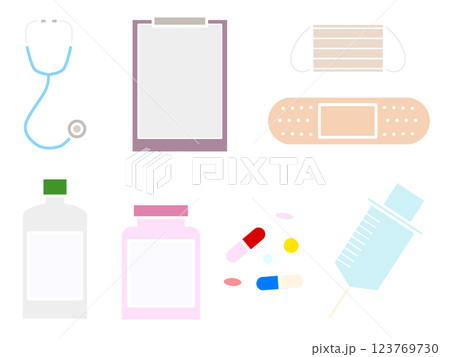 医療用品と医薬品の素材セット　D 123769730