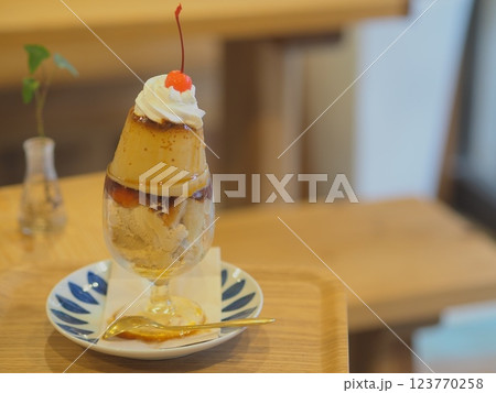 レトロかわいいプリンパフェ 123770258