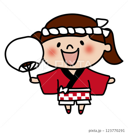 法被を着た子供（女の子2） 123770291