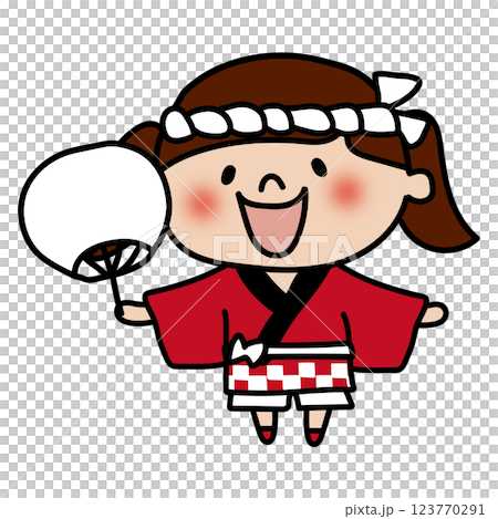 法被を着た子供（女の子2） 123770291