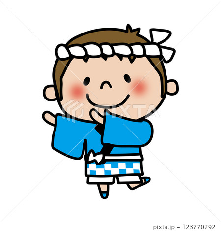 法被を着て踊る子供（男の子1） 123770292