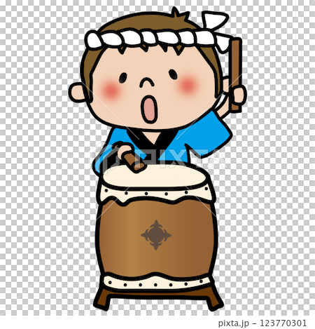 Child playing drums at a festival (boy 1) 123770301