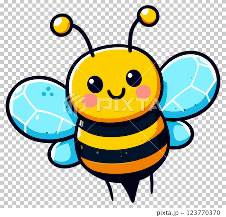 かわいいミツバチのキャラクターのイラスト 123770370