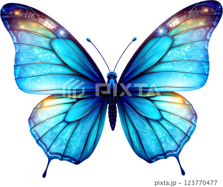 きらめく青い蝶 123770477