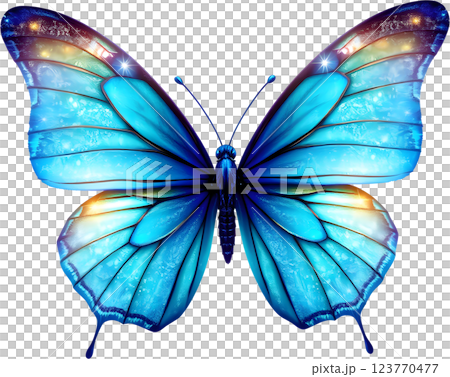 きらめく青い蝶 123770477