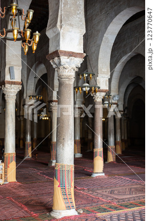 Interior of Great Mosque of Kairouan, Tunisia 123770647