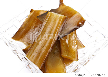Fresh stem Kelp wakame isolated on white background. Japanese food. Fresh stem Kelp wakame isolated on white background. Japanese food. 123770743