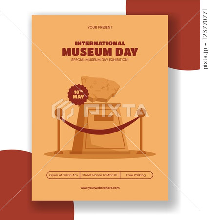 International Museum Day Digital Vertical Poster with Flat Cartoon Design 123770771