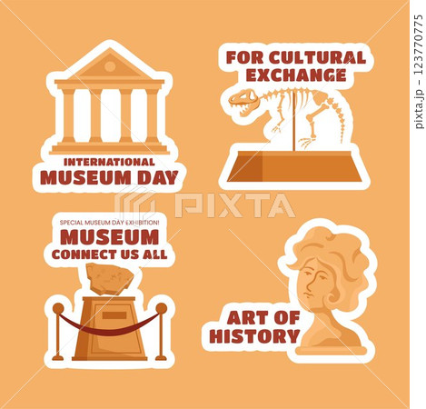 International Museum Day Vector Template for Social Media Label 123770775