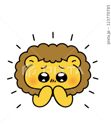 目をキラキラ輝かせて感動するライオン 目をキラキラ輝かせて感動するライオン 123770785