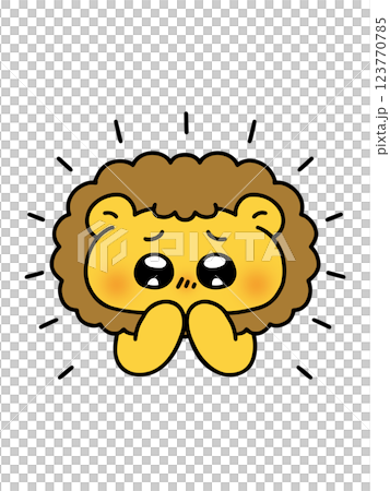目をキラキラ輝かせて感動するライオン 目をキラキラ輝かせて感動するライオン 123770785