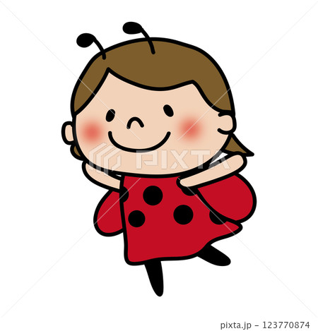 テントウムシの格好をした子供（女の子）2 123770874