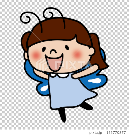 チョウチョの格好をした子供(女の子)2 チョウチョの格好をした子供(女の子)2 123770877