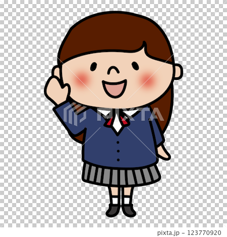 手を振るブレザーを着た高校生の女の子2 123770920