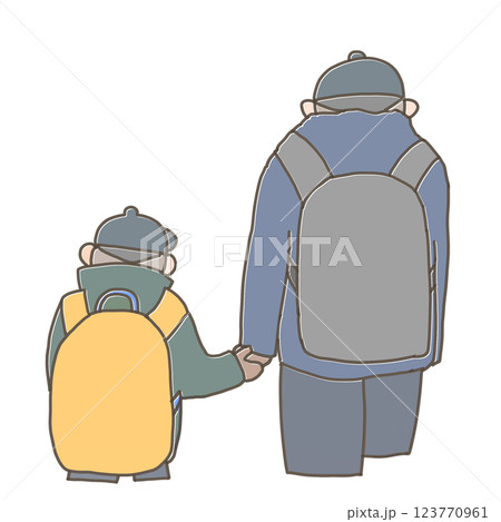 お父さんと子供　そっくり親子 123770961