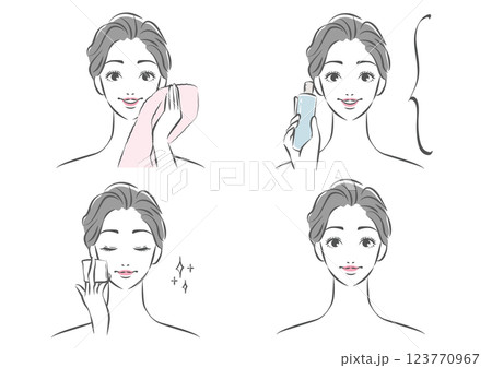 素菌ケアをする黒髪の女性 素菌ケアをする黒髪の女性 123770967