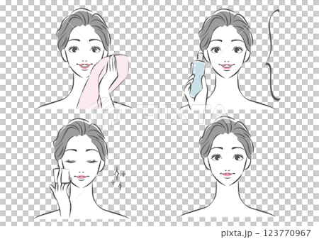 素菌ケアをする黒髪の女性 素菌ケアをする黒髪の女性 123770967