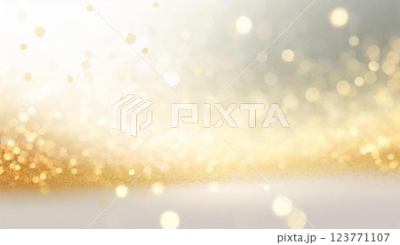 キラキラまばゆい金色の光が舞い落ちてくる高級感溢れる3Dイラスト 123771107