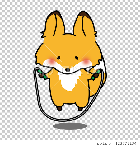 A fox jumping rope A fox jumping rope 123771134