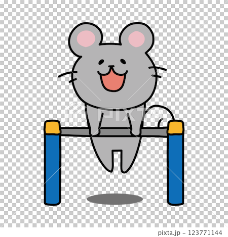 Rat playing horizontal bar 123771144