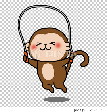 Monkey jumping rope 123771156