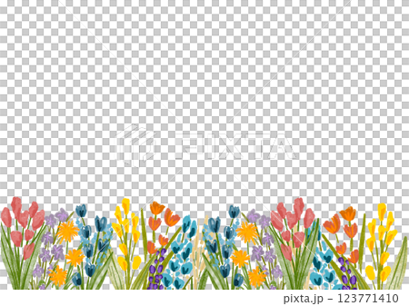 Colorful floral watercolor illustration background frame Colorful floral watercolor illustration background frame 123771410
