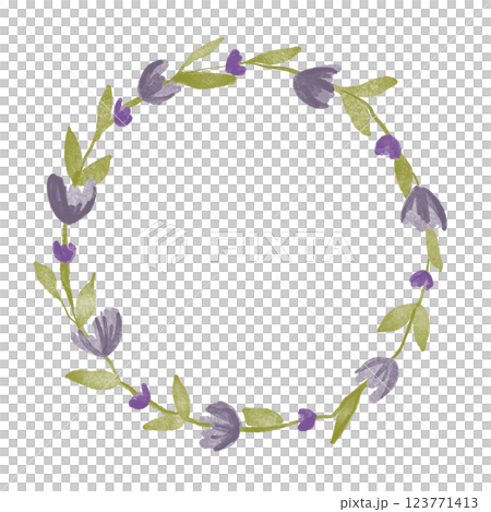 Colorful floral watercolor illustration background frame 123771413