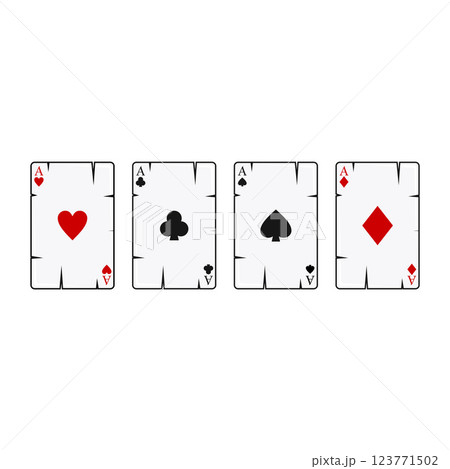 Set of playing cards. Ace of Spades  Hearts  Diamonds and Clubs 123771502