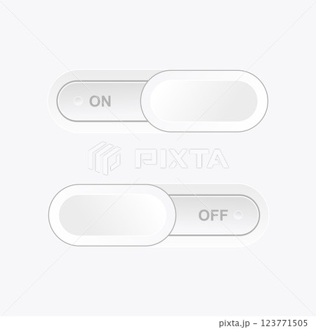 On and Off toggle switch buttons 123771505